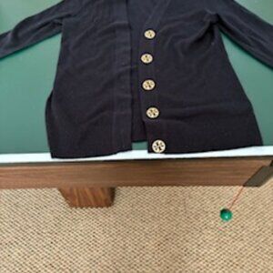 Tory Burch Cardigan light weight Merino Navy Sweater